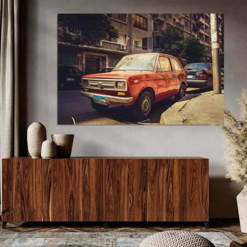 Welkom bij FotoDennis.com Werk op de Muur! Print van een oude Fiat in Cairo Egypte